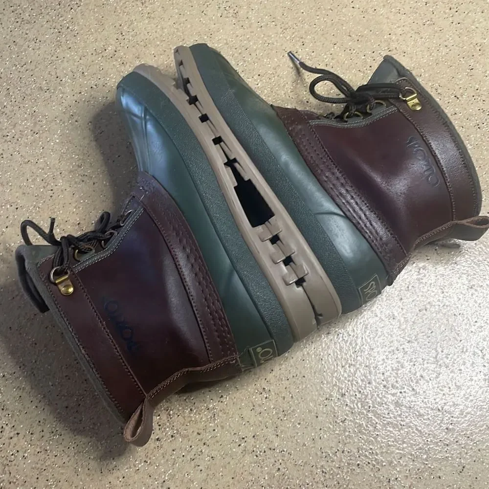 Sporto Vtg 90s Original Duck Boots 7 Green Brown